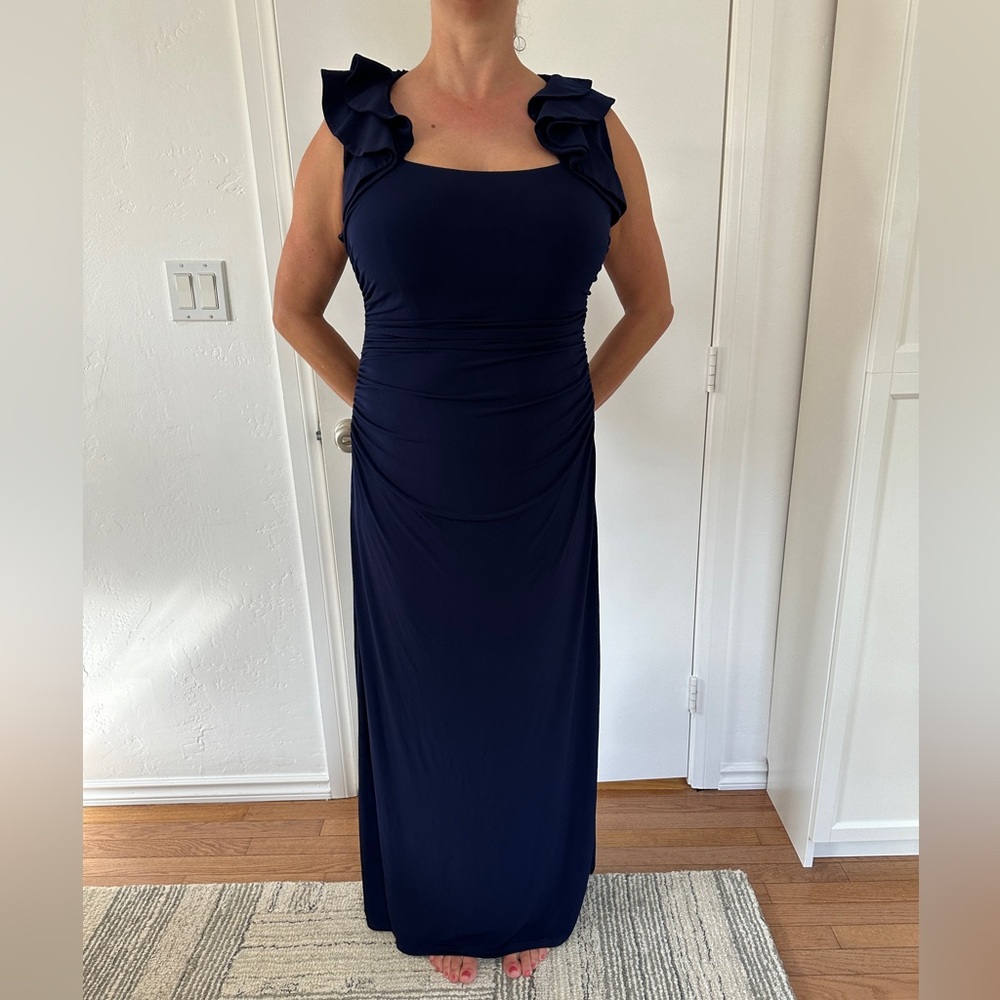 Laundry by Shelli Segal Elegant long Navy Blue Dress